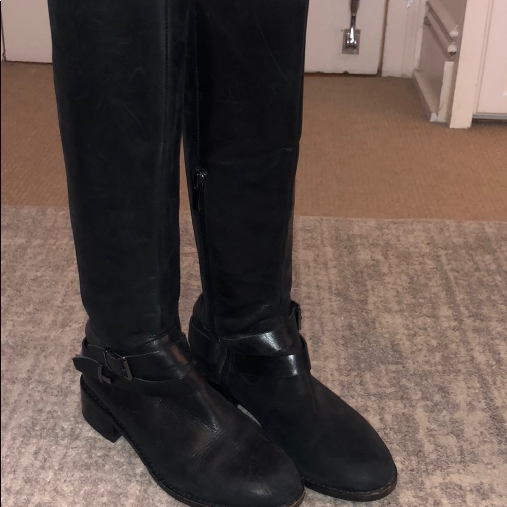 NEIMAN MARCUS SIZE 35 1/2 WOMENS TALL BLACK BOOTS
